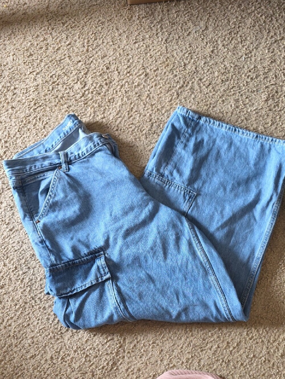 Old Navy Light Blue Wide-Leg Jeans with Cargo Pocket